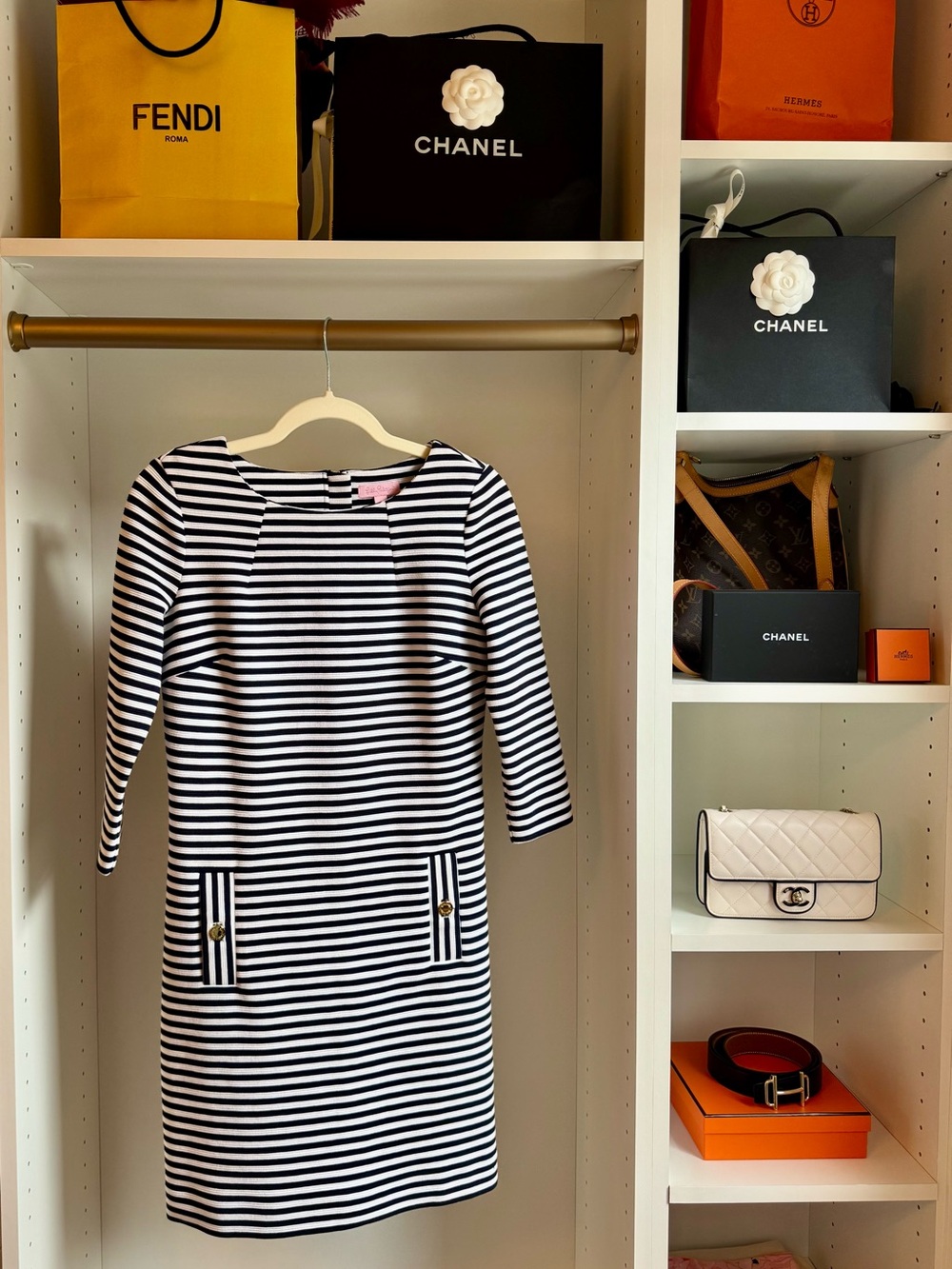 Lilly Pulitzer Navy and White Striped Dress